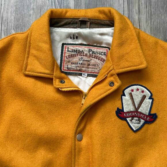 Vintage 80s Louisville Slugger Leather Wool Varsity Jacket Size XL - Picture 4 of 12